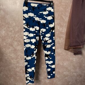 Blue and White Bird Leggings
